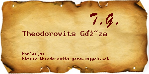 Theodorovits Géza névjegykártya