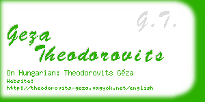 geza theodorovits business card